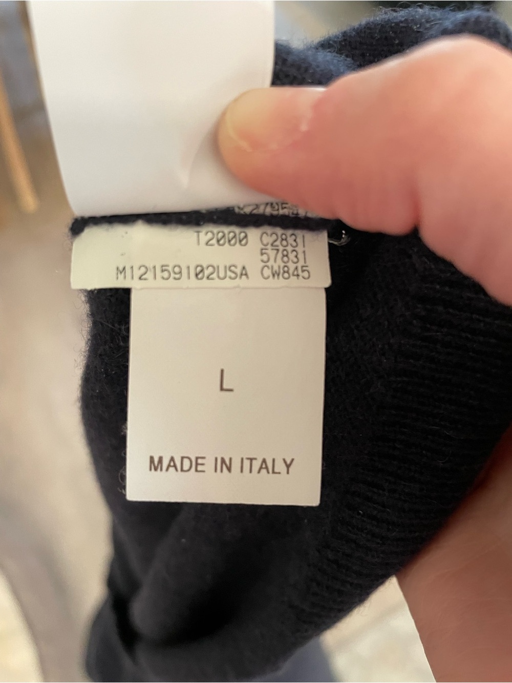 Brunello Cucinelli 100% Cashmere Navy V-Neck Sweater large - Picture 6 of 6